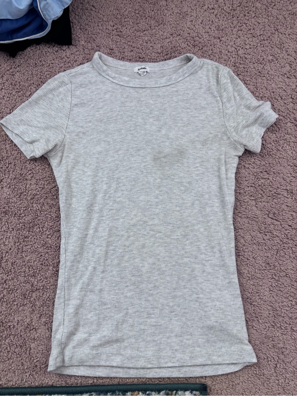 Garage Short Sleeve Ribbed Tee - Light Gray